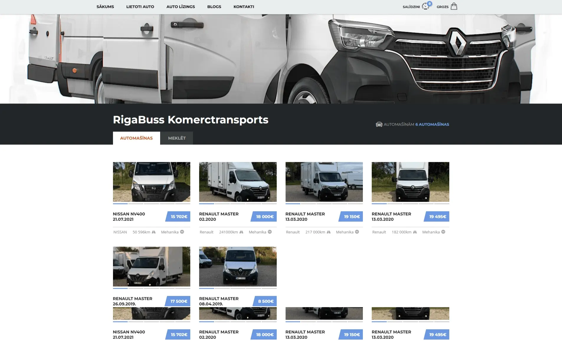 RigaBuss.lv – сайт продажи коммерческого транспорта